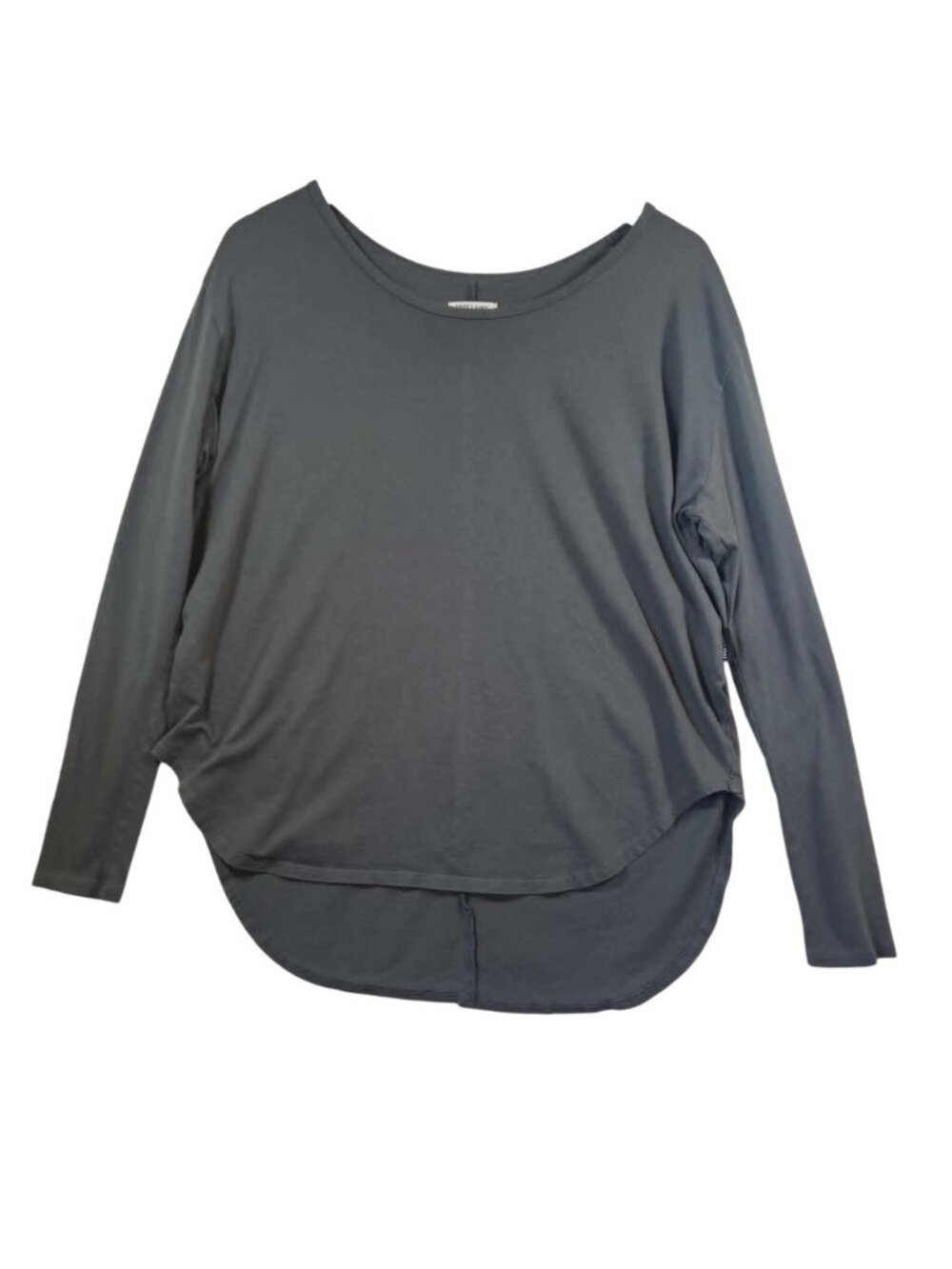 Free Label Charcoal Grey Supima Cotton Long Sleeve High Low Scoop Neck Top XL